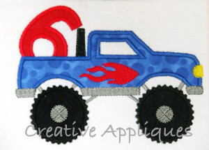 Birthday 6 Monster Truck Applique