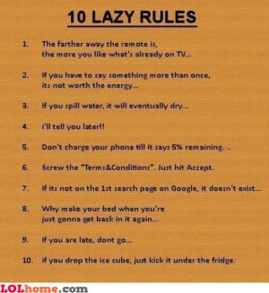 10 rules lazy – Funny Images