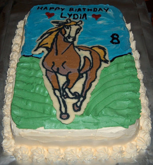 This is my very first frozen buttercream transfer. The horse is Rain ...
