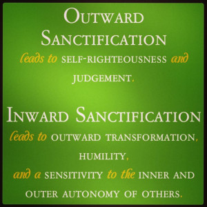 Outward inward sanctification