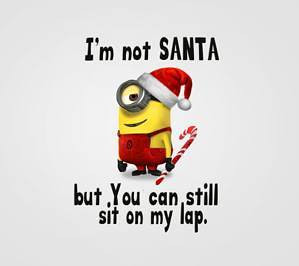 Naughty minion… #rude #minion #sitonmylap #christmas