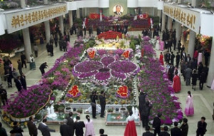 magenta orchids fill pyongyang north korea for kim il sung s birthday ...