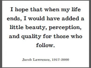 Quote About Jacob Lawrence