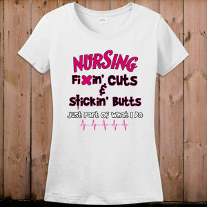 Nurse t shirt nursing shirt gifts for nurses fixing cuts and stickin ...