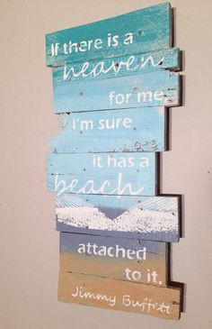 Jimmy Buffett Quote with Beach and Hammock 12 x by WoodburyCreek, More