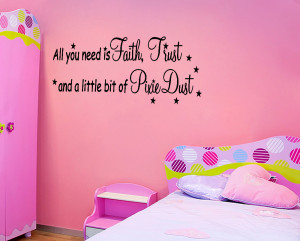 Details about Tinkerbell Faith Trust Pixie Dust Wall Quote Home Decor ...