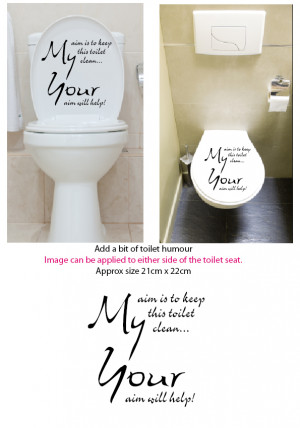 Details about Toilet Seat Stickers Decal 12 Colour Choices Quote Your ...