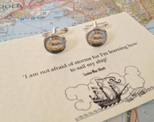 Ship Cufflinks Louisa May Alcott Qu ote ...