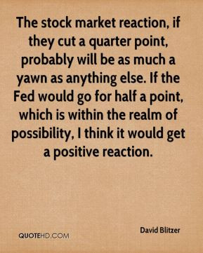 David Blitzer - The stock market reaction, if they cut a quarter point ...