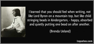 Writing Quote Byron Stringing Beads