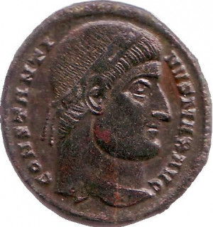 Constantine the Great head with diadem (plain, rosette, pearl) RIC 30