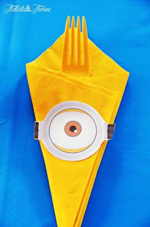 We did simple blue tablecloths with the Despicable Me theme paper ...