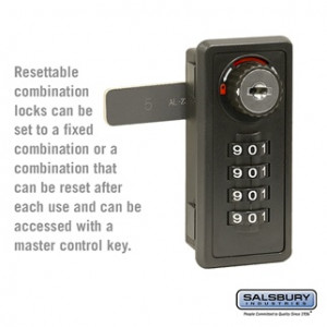 Resettable Combination Lock - Factory Installed on Metal Locker with ...