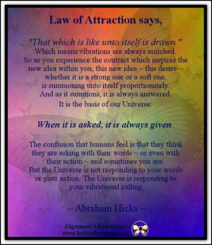 Law of Attraction says... Abraham-Hicks Quotes / Affirmations