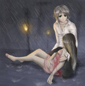 Boy crying in rain with dying girl photo pr20.jpg