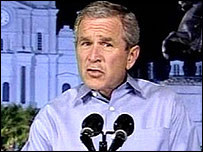 Mr Bush's first lengthy speech on Katrina only came on 15 September