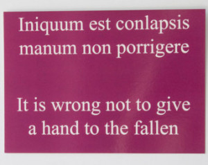 ... ! Give a hand - Dark magenta latin quote postcard - Seneca the Elder