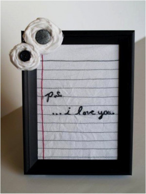 embroidered notebook paper, dry erase frame. Leave this frame on the ...
