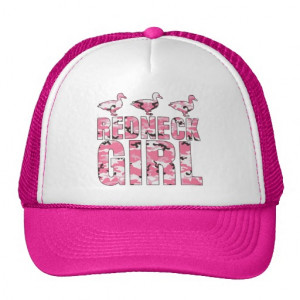 Redneck Girl Trucker Hat with Pink Camouflage Duck Hat