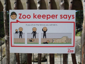 The Mogo Zoo in Australia has another warning sign about children.