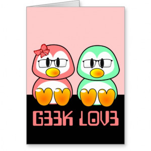 Nerd Valentine: Computer Geek Leet Speak Love Greeting Card