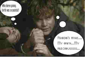 frodo who knew giving birth was so painful sam frodo