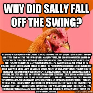 Anti Joke Chicken Why Did Sally Fall Off The Swing Jumpinjoker