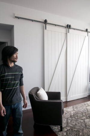 bypass barn door hardware system