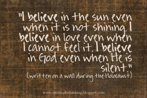 written on a wall during the holocaust~