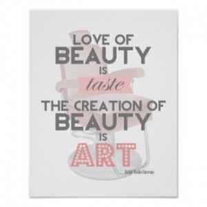 Beauty is Art Retro Quote Stylist Salon Print by TheBeautySaloon