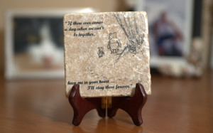 Winnie the Pooh Quote Wall Art Tumbled Tile Coaster Natural Stone ...