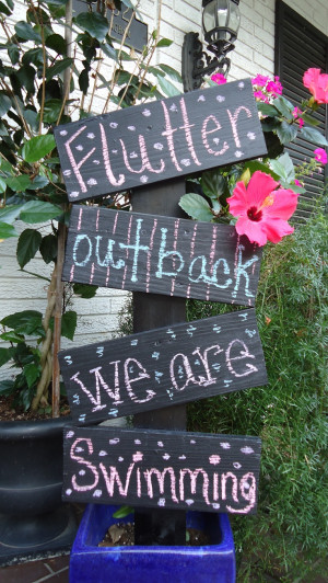 Swimming Sayings Butterfly/swimming party sign