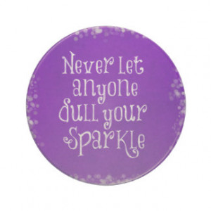 Purple Girly Inspirational Sparkle Quote Drink Coasters