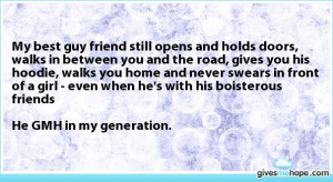 ... swears in front of a girl - even when he's with his boisterous friends