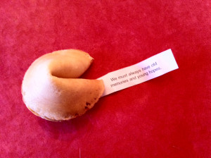 once had a fortune cookie with no message. The paper inside was ...