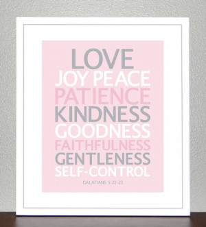 Nursery Decor Bible Verse Love Joy Peace by CreativeWildChild, $20.00