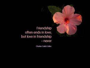 friendship often ends in love but love in friendship never