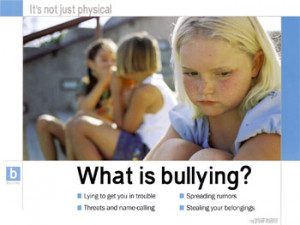 One website has a great description of school bullying, and here is ...