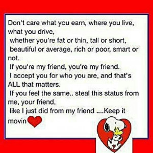 Friends keep it real...