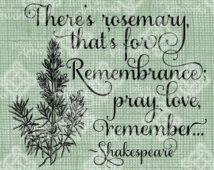 Digital Download Rosemary for Remembrance Quote Typography digi stamp ...