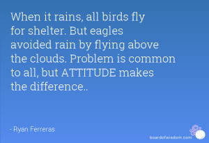 When it rains, all birds fly for shelter. But eagles avoided rain by ...