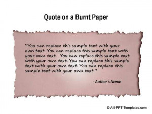 Quote highlighted on paper with burnt effect