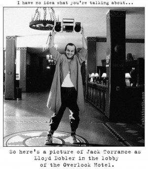 the shining with jack nicholson in the overlook hotel