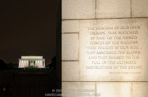... World War Two Memorial. The Truman quote at right is part of the World