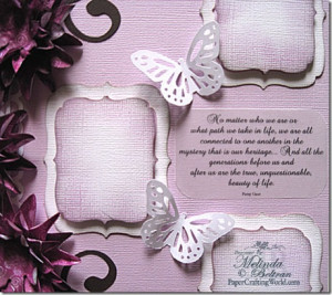 Here is a close up of the smaller photo mats and the vellum quote .