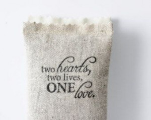 Love Quote Lavender Sachet - Two Hearts, Two Lives, One Love. Rustic ...