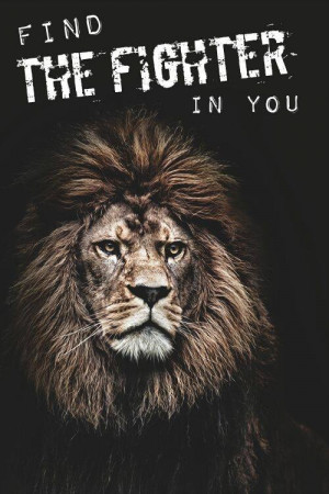Lion Quote Find the Fighter in you !