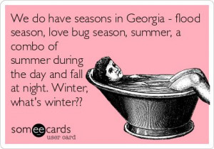 We do have seasons in Georgia - flood season, love bug season, summer ...