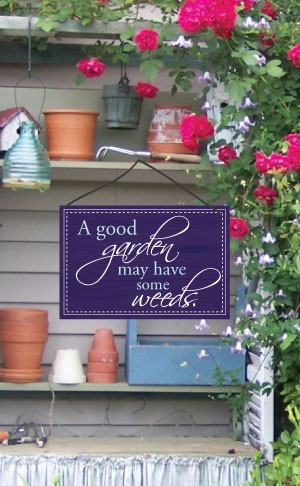 Picture of Wood Effect Garden Sign with Sayings