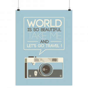 Blue Modern Minimalist Vintage Retro Poster Prints Letter Quotes ...